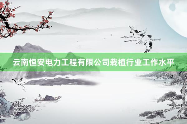云南恒安电力工程有限公司栽植行业工作水平