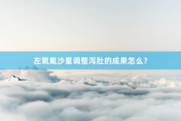 左氧氟沙星调整泻肚的成果怎么？