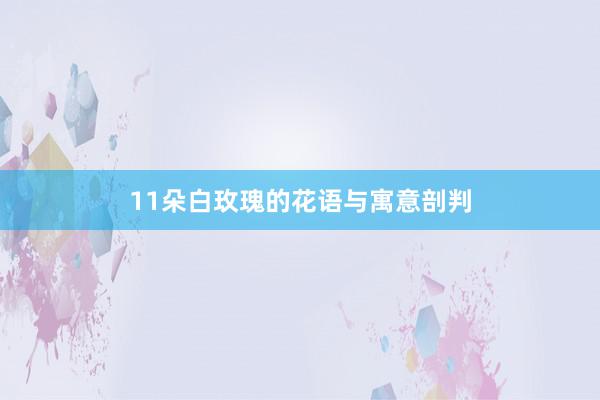 11朵白玫瑰的花语与寓意剖判