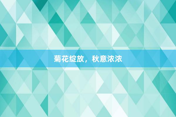 菊花绽放，秋意浓浓